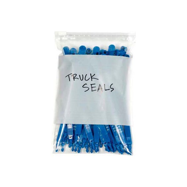 Box Packaging Global Industrial Slide Seal Reclosable Poly Bag W/White Block 8inW x 6inL3 Mil Clear100/Pk PB5240 - main